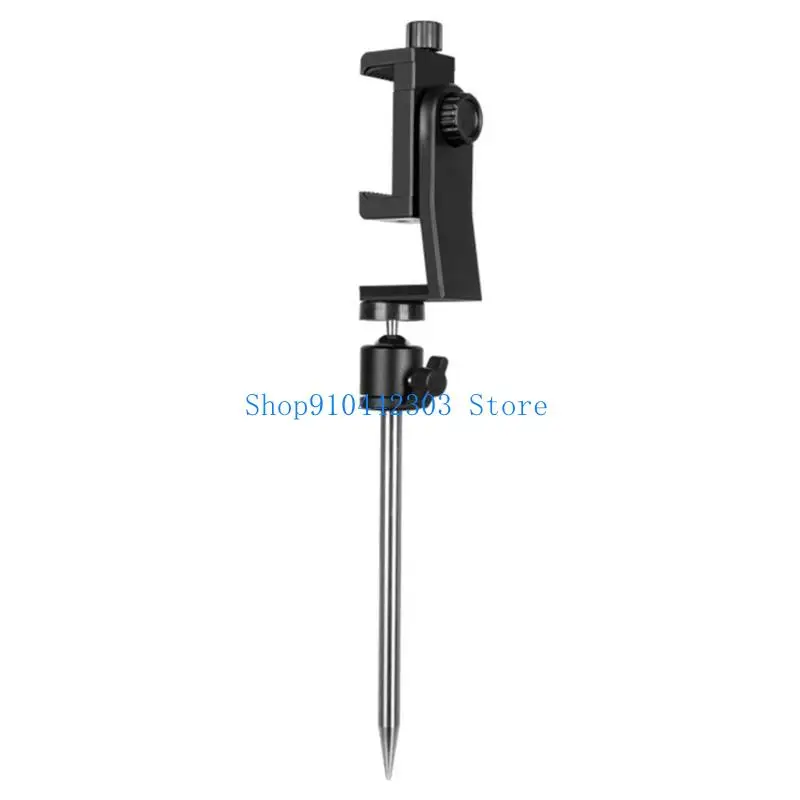 

652F Multifunctional Outdoor Ground Spikes Phone Holder Ground Spikes Phone Holder Upgrades for Golf Swaying Recording & Camping