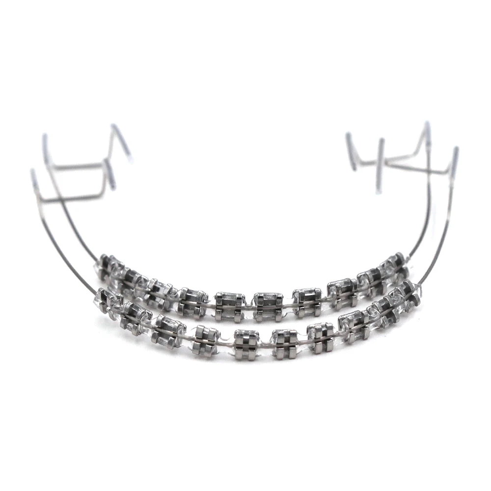 Fashion Braces 1 Pair Colorful Temporary Tooth Decoration With Metal Wires Metal Bracket Orthodontic Ligature Ties High Quality