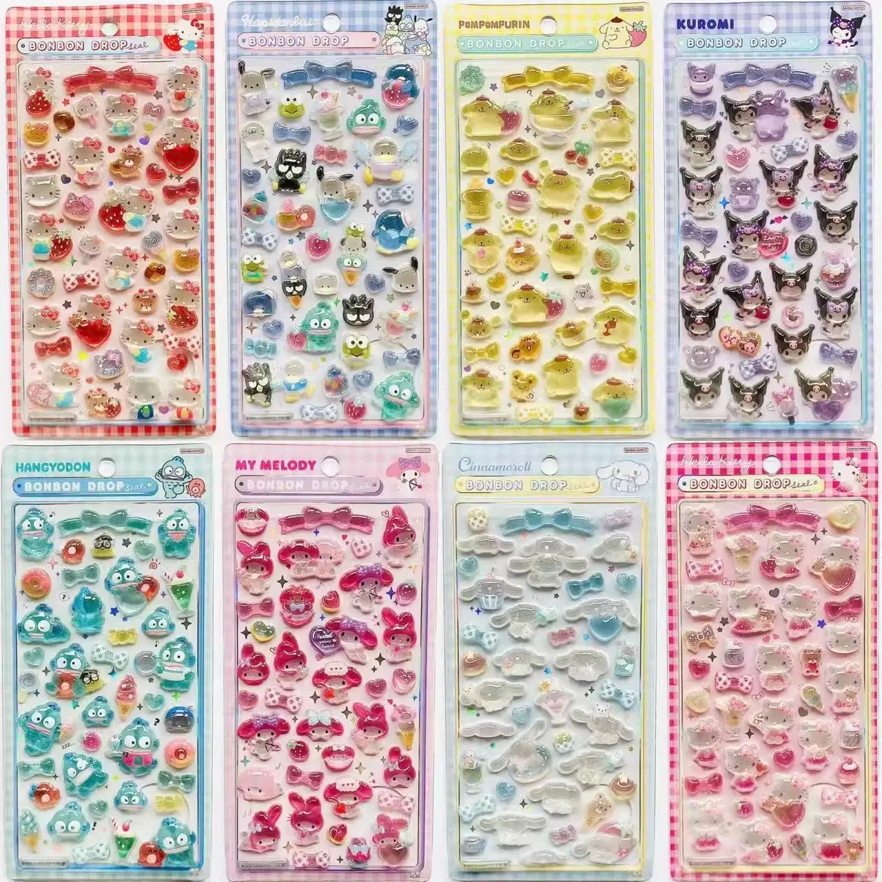 Sanrio hello kitty hangyodon tridimensional alívio cristal adesivo diy caso de telefone notebook câmera decorar presente de aniversário da menina