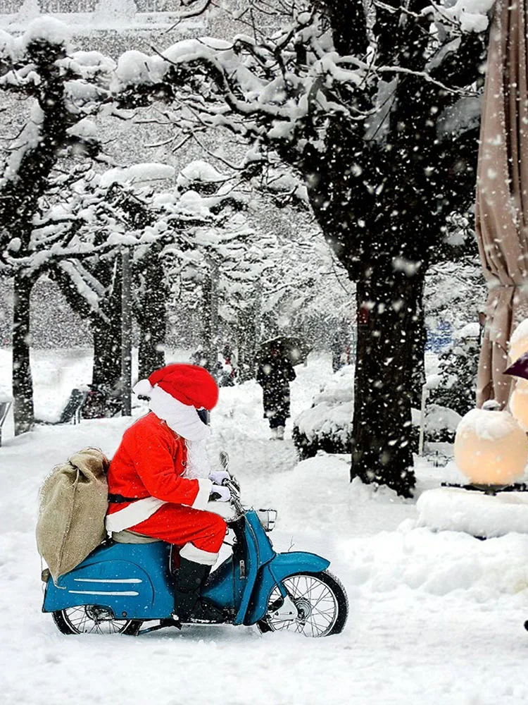 

Мотоциклетный Санта-Клаус, забавный чехол, эластичный шлем, анфас, плюшевая Рождественская шапка Санта-Клауса для уличной вечеринки, Рождества