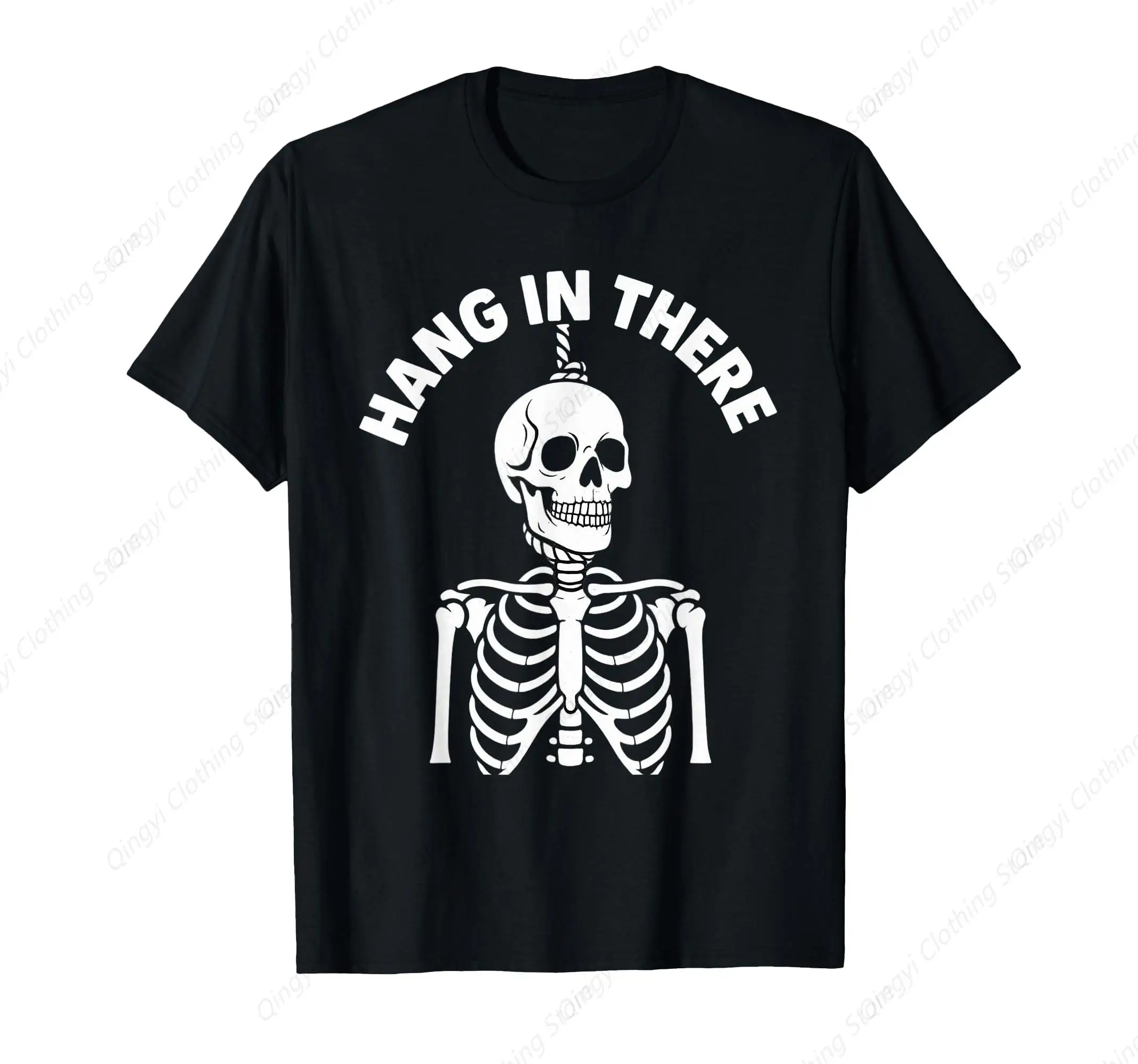 

Hang in There Funny Skeleton Noose Halloween T-Shirt