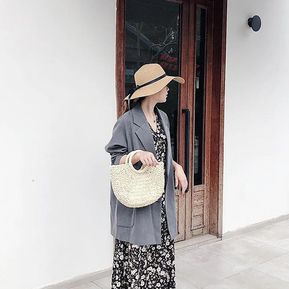 

Новая модная высококачественная соломенная сумка-полумесяц ручной работы 2026 года, стильная пляжная женская сумка через плечо