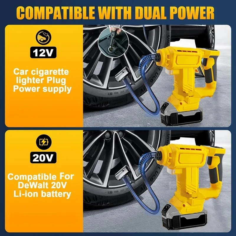 

Electric Air Pump for Makita/Milwaukee/Dewalt 18V Battery with Digital Display, Portable Car-Mounted Electric Air Pump Tool