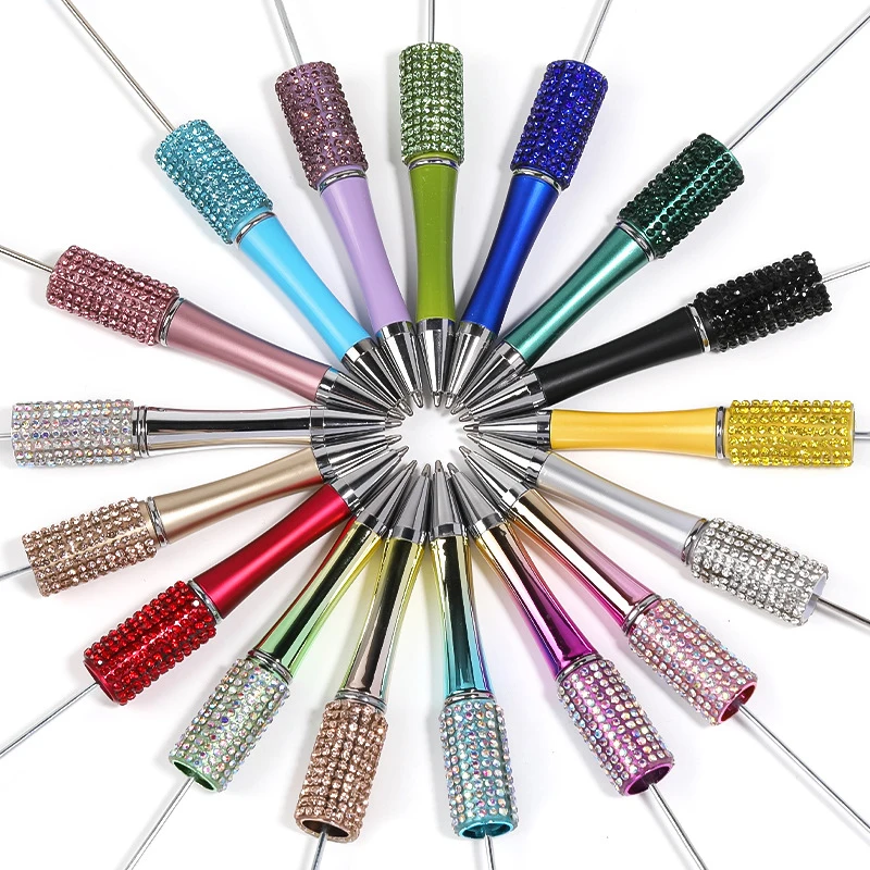 200Pcs Diamond Bead Pen DIY Beadable Ballpoint Pens NEW Style 32 Colors