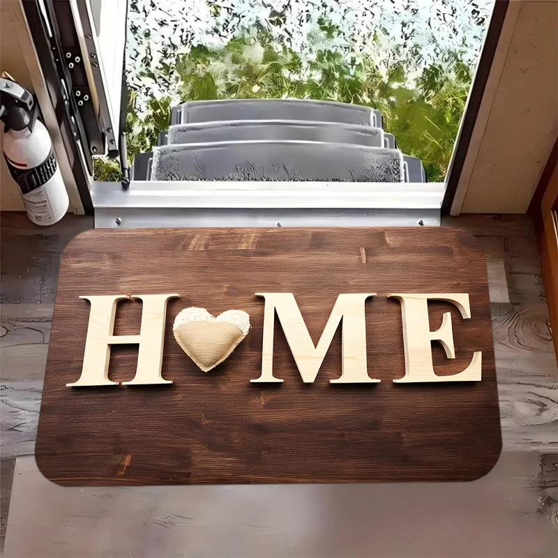 Wooden Box Trap Print Door Mat Absorbent Washable Home Decor Carpet Dirt Resistant Living Room Bedroom Bathroom Kitchen Rug
