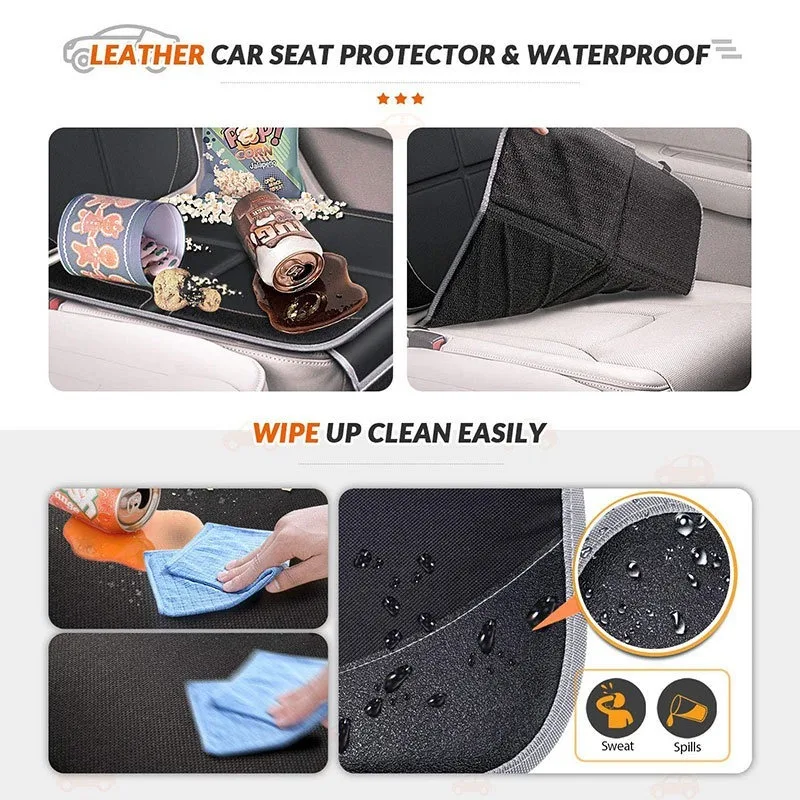 1pc Universal Car Seat Protector Cover for Baby Child Pets Waterproof Stain Protection Thick Padded with Storage Bag