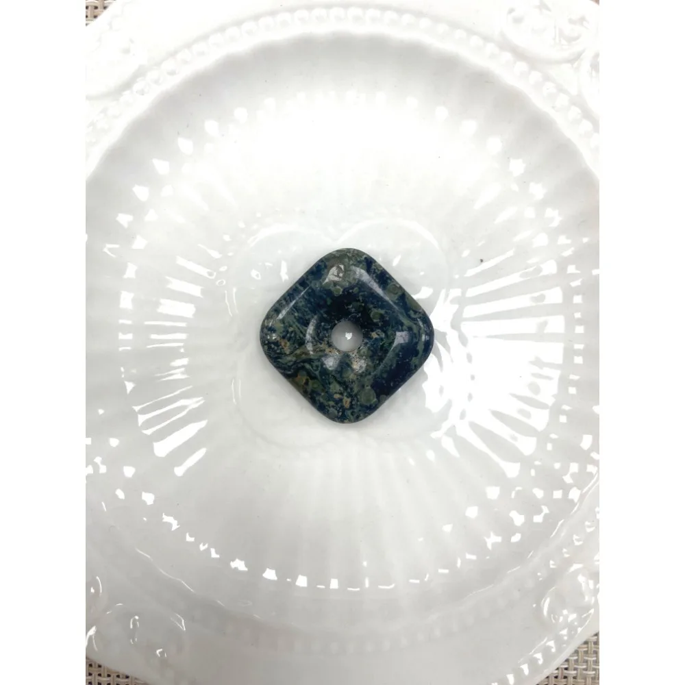 Simple and Exquisite Natural Stone Powder Quartz Malachite Polished Geometric Square Single Hole Loose Pendant DIY Jewelry Gift
