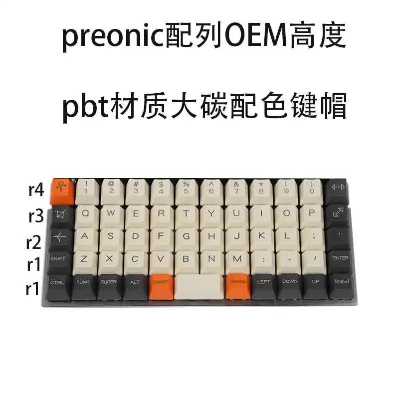 

Preonic & Planck Layout OEM 40%-50% Keycaps Set Carbon White Laser-Etched Blank PBT Keyset MX Switcehs For Mechanical Keyboard