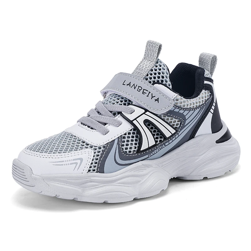 

Boys' Breathable Running Shoes Lightweight Girls' Sports Shoes Seasonal Outdoor Children's Black Mesh Breathable Casual Shoes