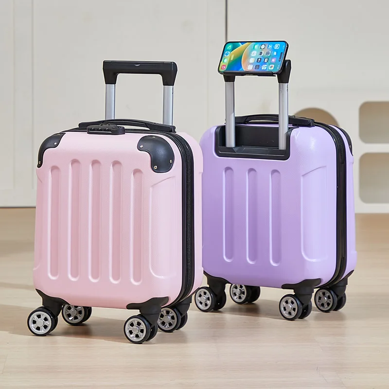 4-Inch Carry-On Suitcase Large Capaci Travel Toiletry Storage Handheld Small Box Leather Suitcase with Pull Rod