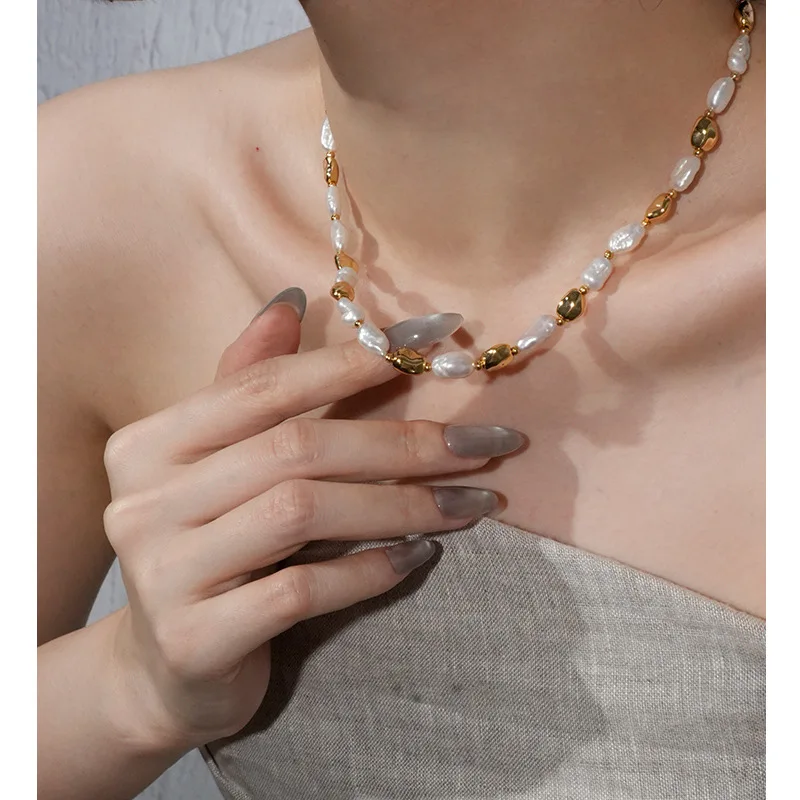 Natural Freshwater Pearl Necklace, Women'S Clavicle Chain, Baroque Style, Versatile, Delicate, And Small, Women'S Clavicle Chain