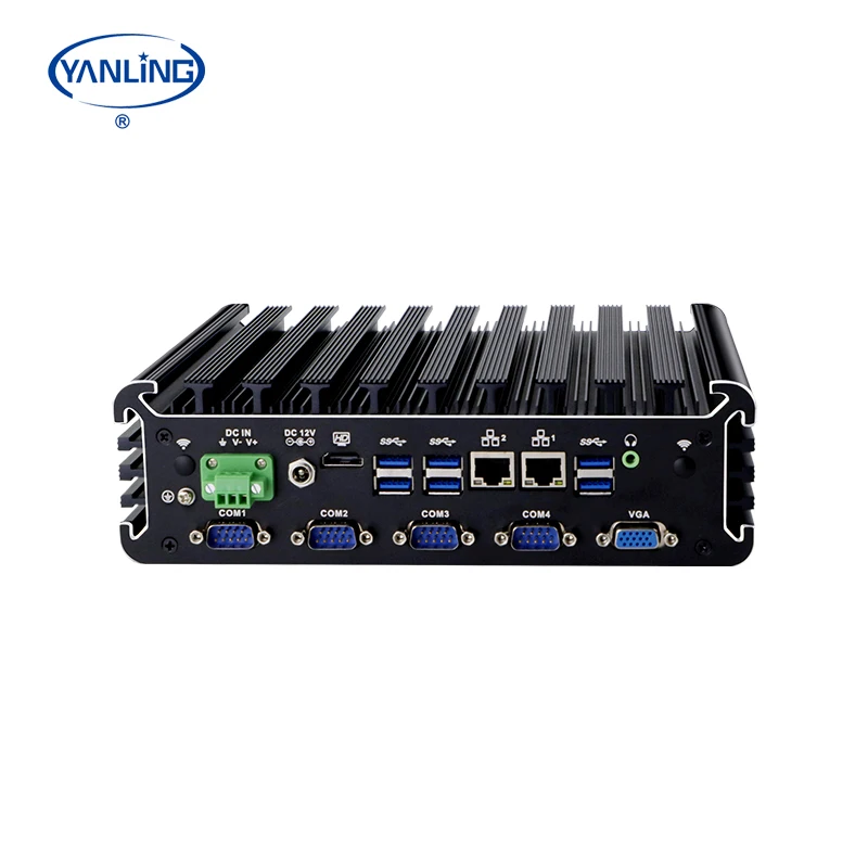 Core 11th Gen New Design Fanless Industrial Computer Dual Gigabit LAN 9-36V Input 6 COM Ports HD Embedded System Automation
