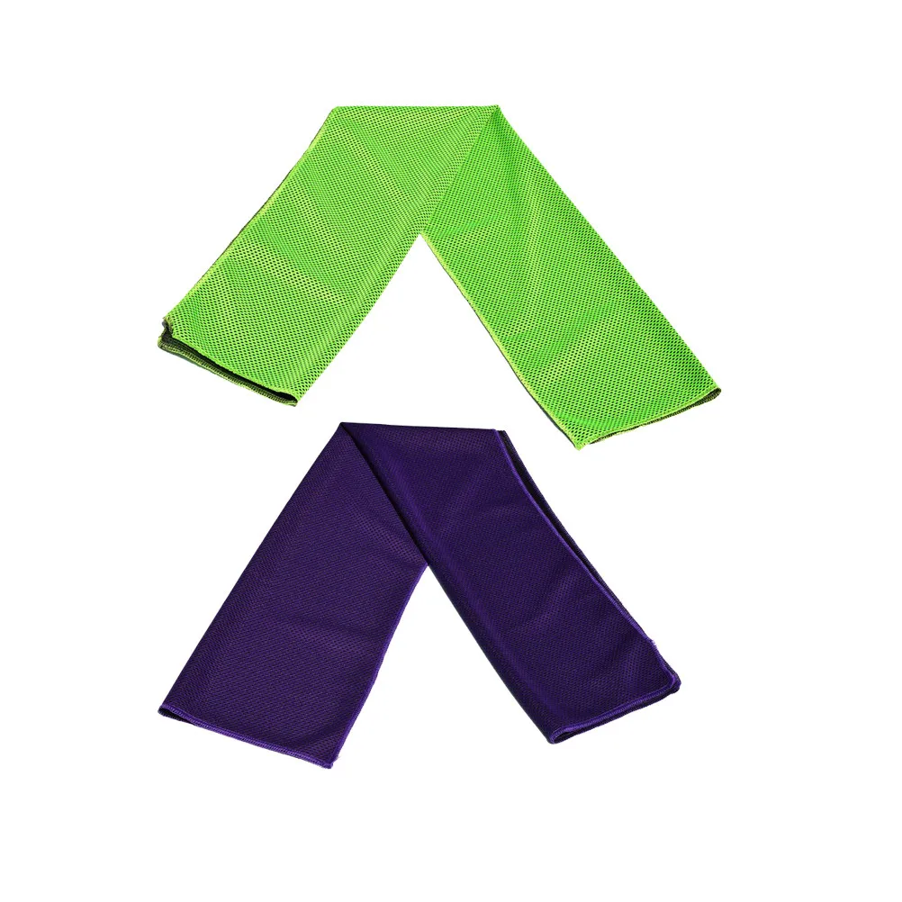 2Pcs Cold Sensation Towel Fast Drying Sports Towel Ultra Thin Absorbent Cooling Fabric for Outdoor Fitness Yoga Gym Swimming