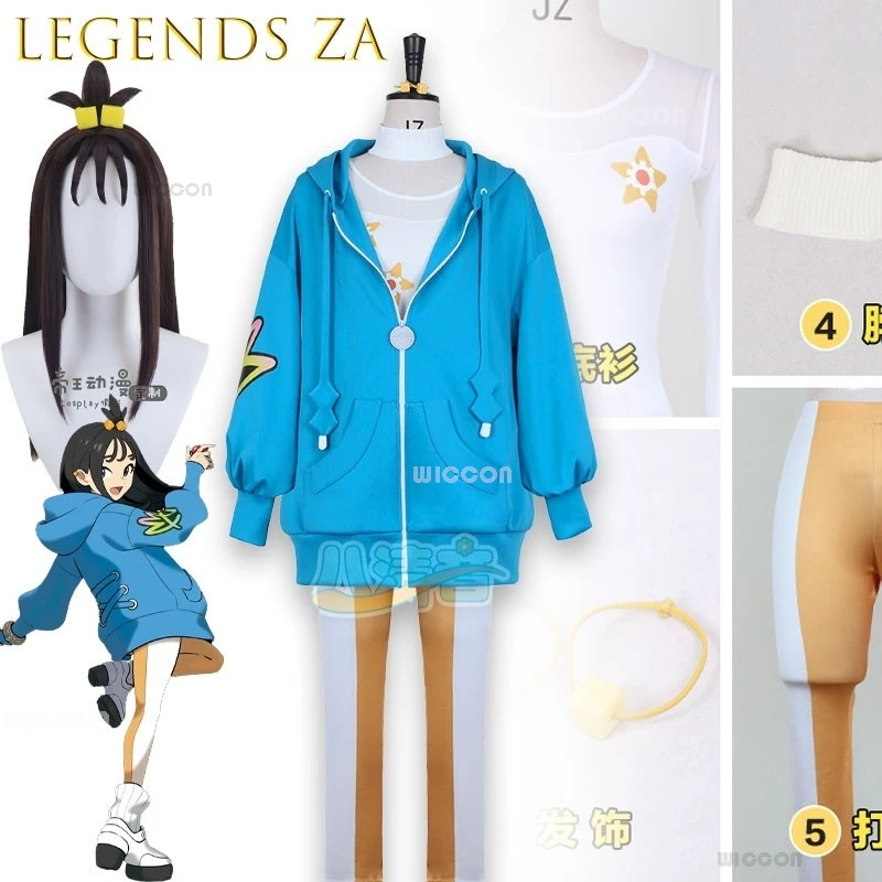 

Disfraz Anime Cartoon Legend Z to A Lida Cosplay Blue Coat Clothing Top Accessories deguisement adulte