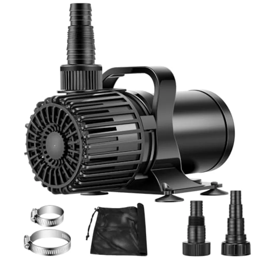 Bomba de Agua Sumergible de 175W y 3000GPH con Boquilla Ajustable de 180° sin Costuras y Bolsa Protectora para Estanques Koi, Cascadas, Fuentes y Peces