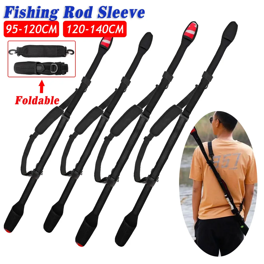 Fishing Rod Holder Strap Belt Bag Elastic Lure Fishing Rod Holder Belt Strap Tip Guard Protector Fishing Accessories Tools