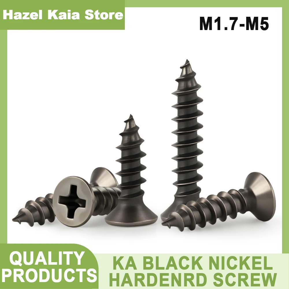 30-200pcs Small Micro Carbon Steel Cross Phillips Flat Countersunk Pan Head Self Tapping Wood Screw M1.7-M5 Machine Laptop Screw