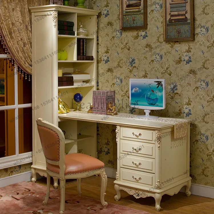 

American corner computer desk one-piece desk European bookcase home writing desk customization