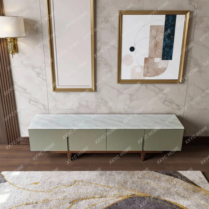 S1saa Simple paint marble TV cabinet creative art audio-visual cabinet master design