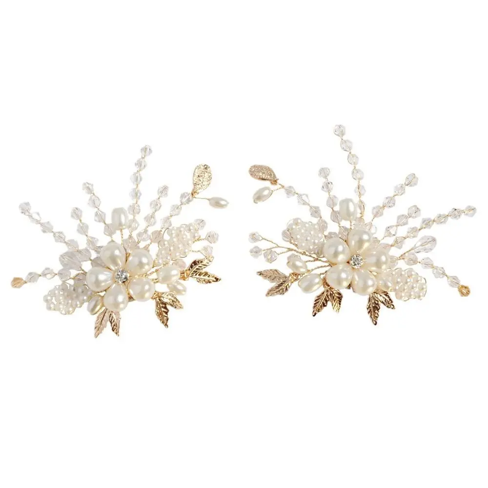 1 زوج DIY أحذية الزفاف اكسسوارات حجر الراين حبات اللؤلؤ عالية الكعب إبزيم حذاء أنيق انفصال أحذية الزفاف الديكور