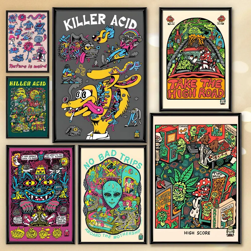 K-Killer Acid Anime Cozy Interior Look Modern Flat Upgrade Aesthetic Home Upgrade Quick Space Lift Simple Interior Look Poster