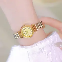 BS-reloj redondo de acero inoxidable para mujer, pulsera pequeña de lujo, gran oferta, nuevo
