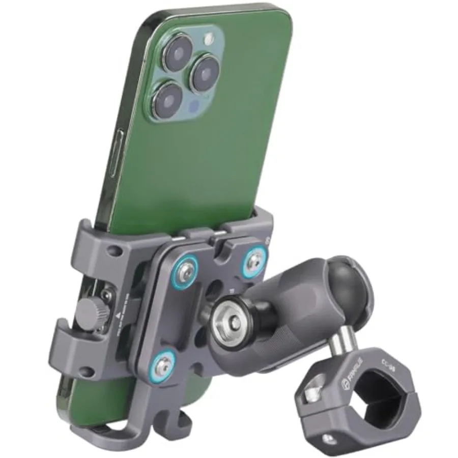

FANAUE Aluminum Anti-theft Bike Motorcycle Phone Mount with Vibration Dampener for bicycle/ATV/UTV/Scooter Handlebar Compatible