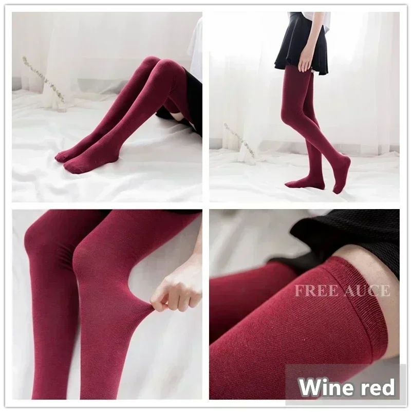 Kaos Kaki Wanita Elastis 80cm, Panjang di Atas Lutut, Hitam Putih, Penghangat Paha, Stoking Tinggi untuk Wanita, Ukuran Besar