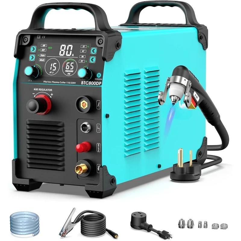 Plasma Cutter BTC800DP 9th Generation 80Amps Pilot Arc Plasma Cutter Machine,Adopt [Air Sensor Technology] Dual Voltage