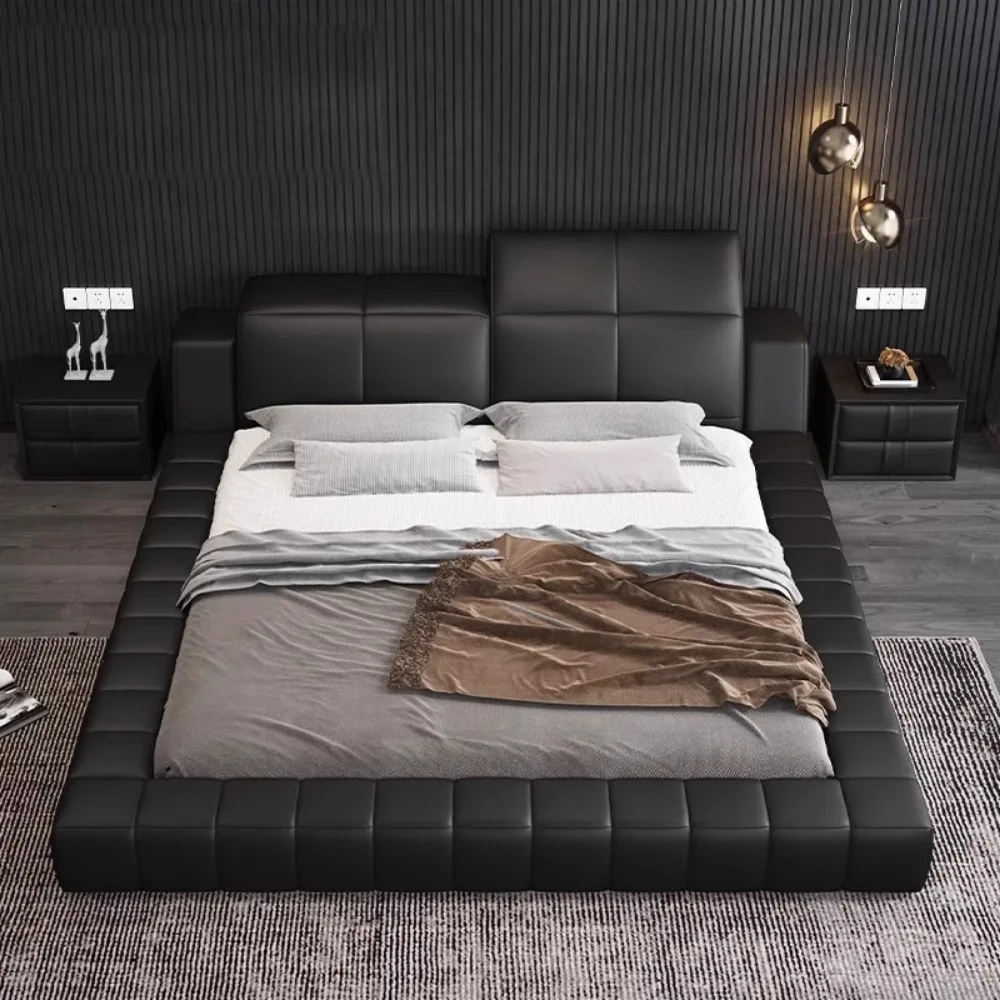 Cama negra europea, Cama doble minimalista estética Para niños, Cama De lujo moderna De 180x200, Cama De Lujo Para Dormitorio, accesorios Para el hogar