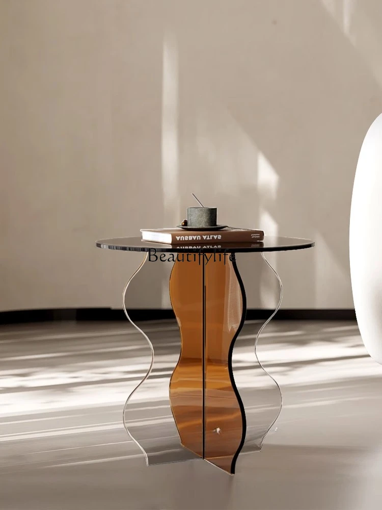 

*Acrylic minimalist side table creative storage modern minimalist coffee table