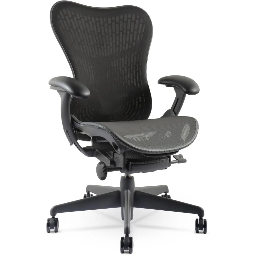 2 Chair - Fully Adjustable Arm Seat Depth Tilt Tension Control Mesh Backrest Lumbar Support - Repackaged Office Desk Chair