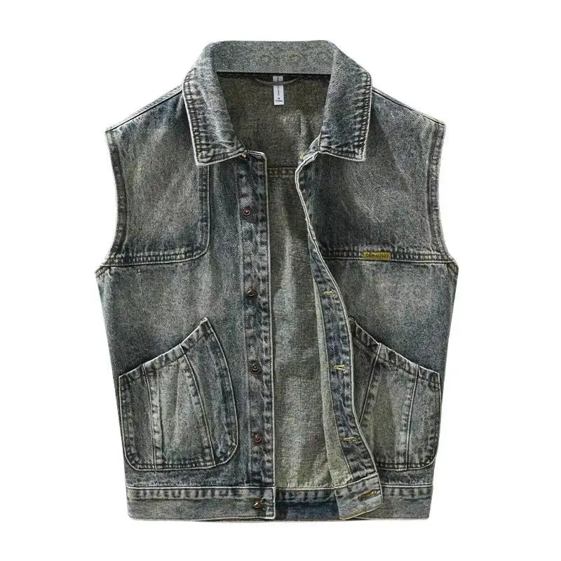 ربيع جديد الرجال سترة العصرية الرجعية الراقية بارد الرجال عارضة ملابس العمل بلا أكمام #5