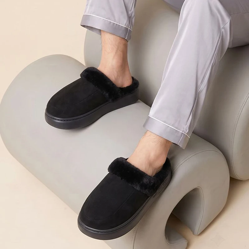 Übergrößen 51 Flauschige Fell-Hausschuhe für Herren Winter 2026 Weiche Wolken-Schuhe mit Dicker Sohle Warme Plüsch-Hausschuhe für Herren – Detail 3