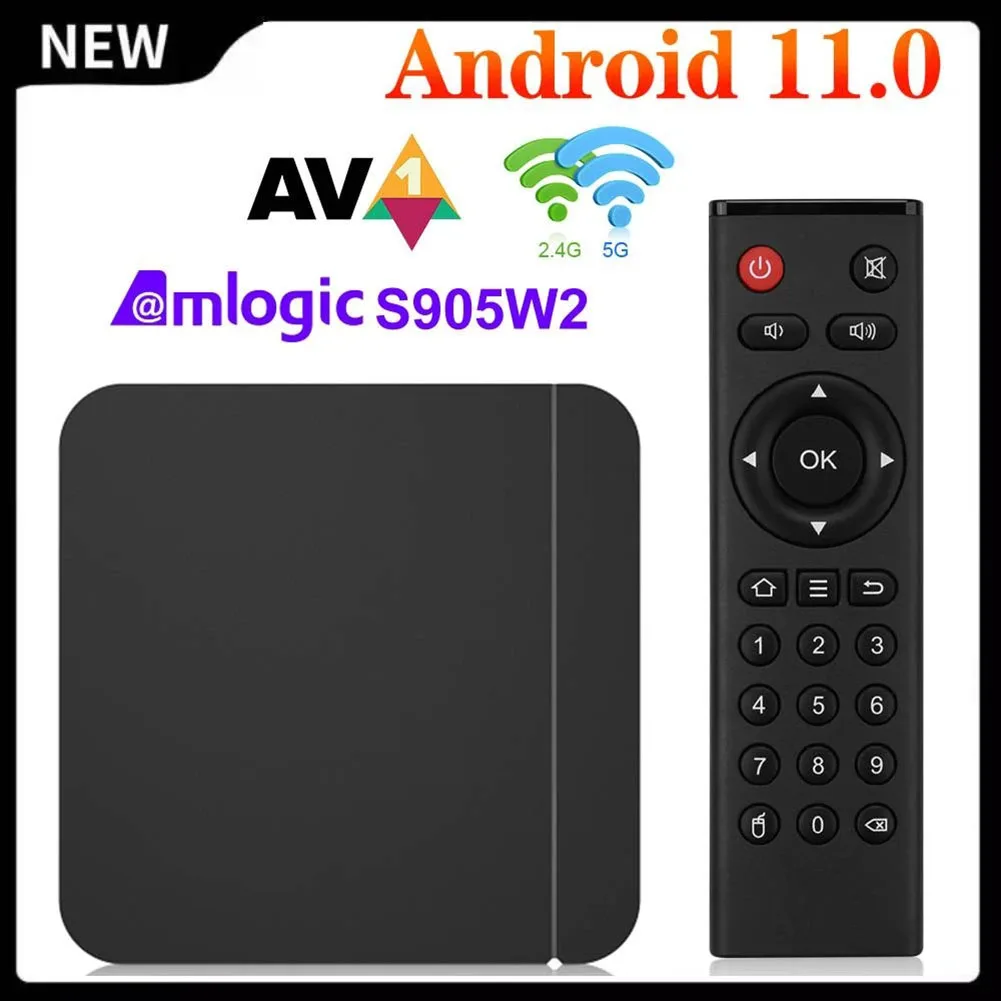 NEW 2024 HK1RBOX W2 Smart TV BOX Android 11 Amlogic S905W2 Support AV1 4G Wifi BT 4K Media Player HK1 RBOX W2 Set top BOX TV BOX