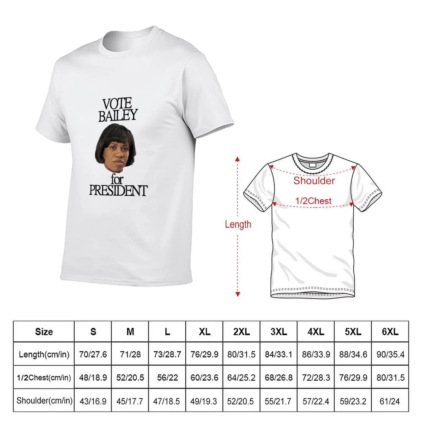 Dr. Bailey for President T-Shirt Simple Solid Color Crew Neck Tee