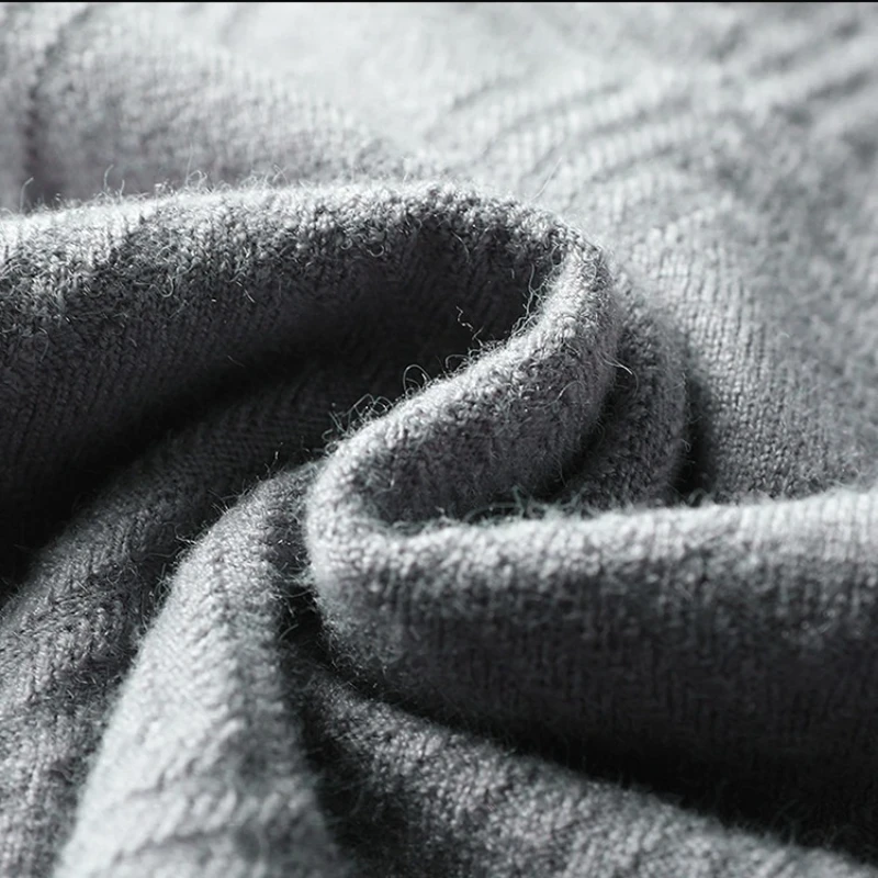 Men's Quiet Luxury Knit Pullover - Business Smart Cashmere Blend Anti-Pilling Polo - Charcoal Gray Soft & Breathable - Image 6