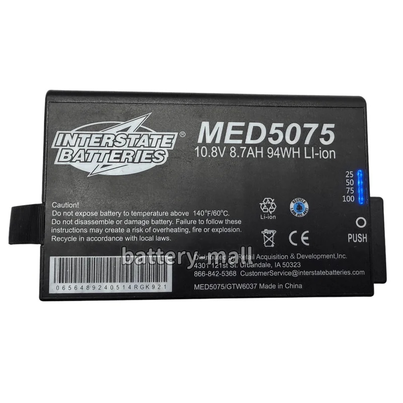 Authentic MED5075 GTW6037 Battery 94Wh Lithium ion Suitable for interstates MP50 Medical monitor