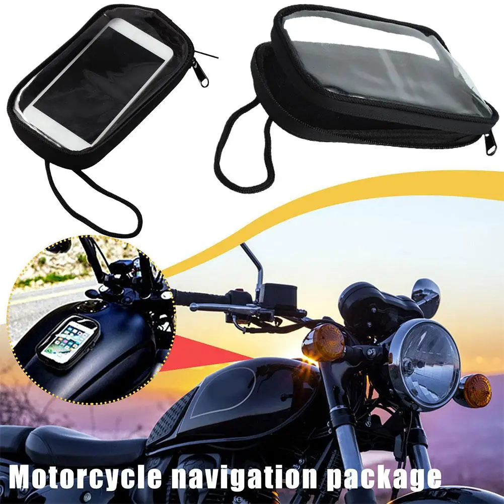 Motorcycle Fuel Tank Bag Magnetic Fuel Tank Holder Bag Pouch Seat Phone Bag Cell Mobile Phone Oil Phone Bag B9W0