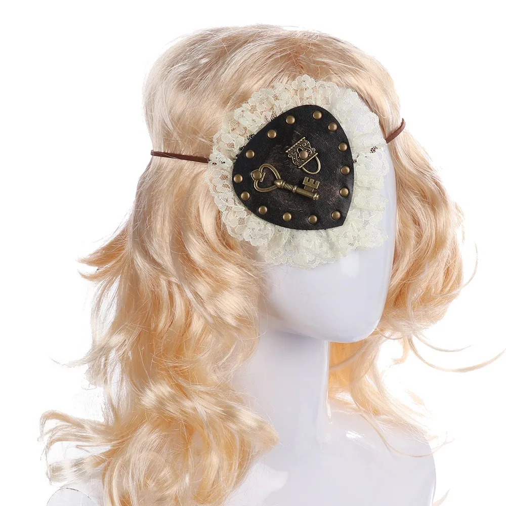 Halloween Carnival Party Props Pirate Gothic Punk Retro Keylock Lace Cyclops Eye Mask