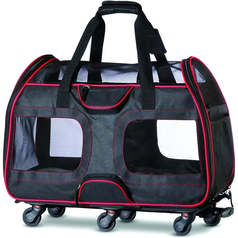 

Small dog and cat carry bag with removable wheels