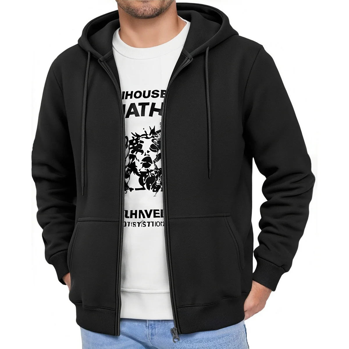 Jaqueta masculina nova de primavera com capuz, cardigã com design de cordão, casual esportiva para uso ao ar livre e diário.