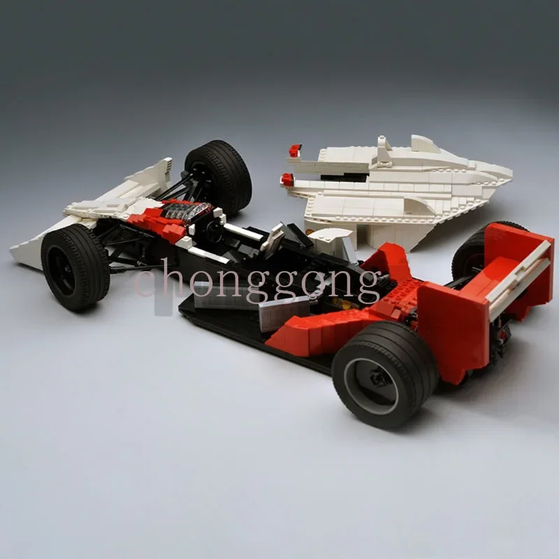 New Technical MOC-0845 MP4-4 Team Stake SuperRace Car Scale 1:8  Buiding Kit Creators Block Bricks Kid Toys Birthday Gifts