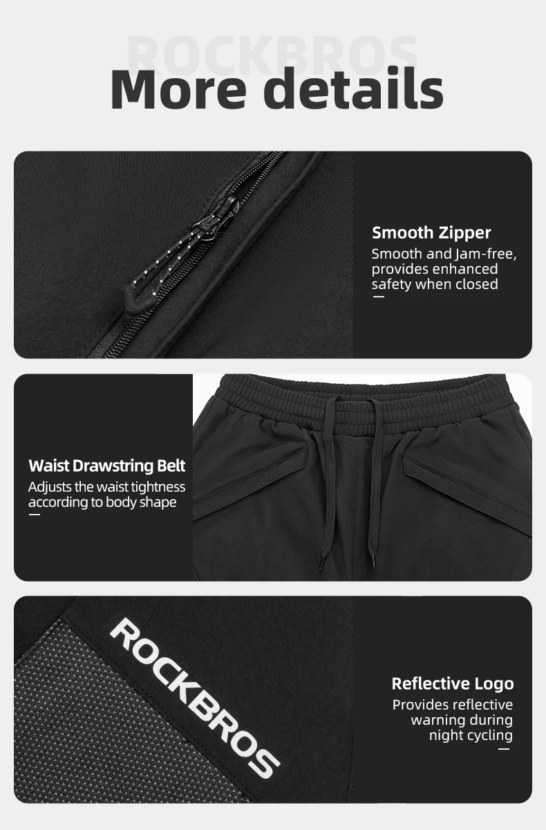 ROCKBROS Winter-Fahrradjacke mit Kapuze, warmes Fleece, thermisch, winddicht, lange Ärmel, Fahrrad-Oberteil, Mantel, Herren-Fahrrad-Windbreaker-Kleidung – Detail 20