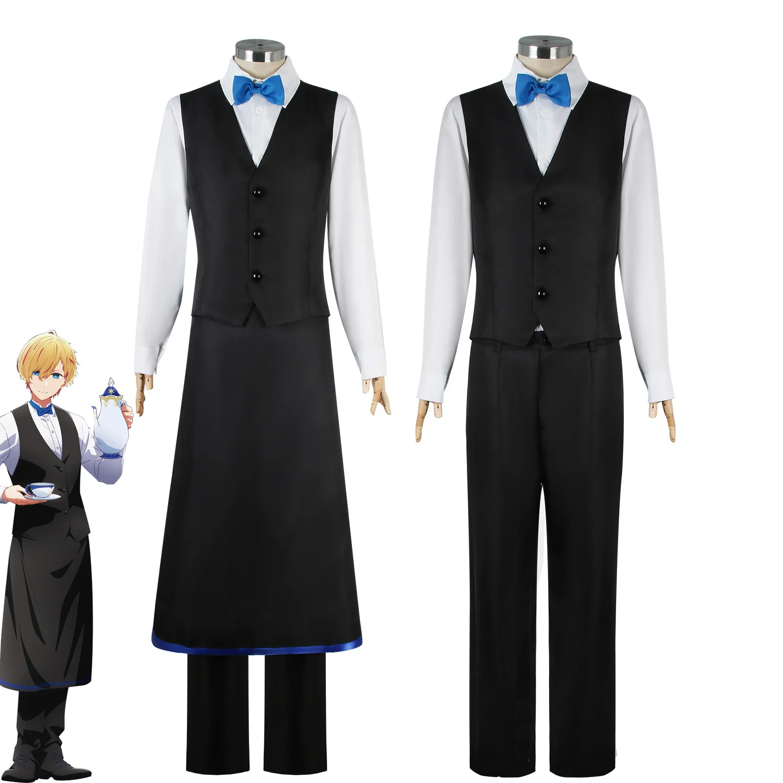 Oshi no Ko Hoshino Aqua Cafe Work Uniform Halloween Anime Cosplay Costume Character Roleplay Outfit Party Suit Men Full Set
