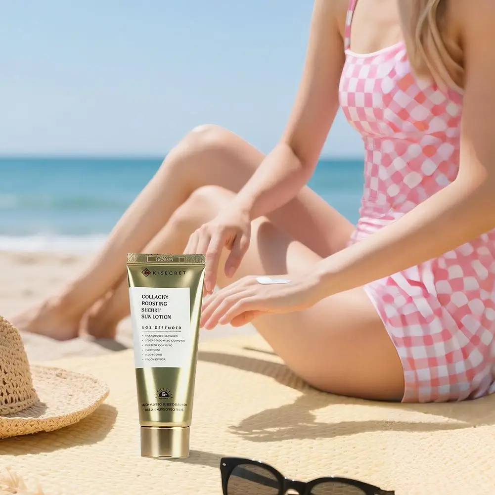 60ml Collagen Sunscreen Deeply Nourishes SPF50+ Protection Uvb Damage Brightening Quickly Absorbed Refreshing And Non-greasy