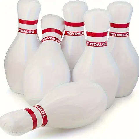 वयस्कों और बच्चों के मनोरंजन, इनडोर और आउटडोर खेलों, इन्फ्लेटेबल बॉलिंग और बीच बॉल्स के लिए 7-पीस टिकाऊ PVC बॉलिंग सेट 10 best sales टेन पिन बॉलिंग - №6