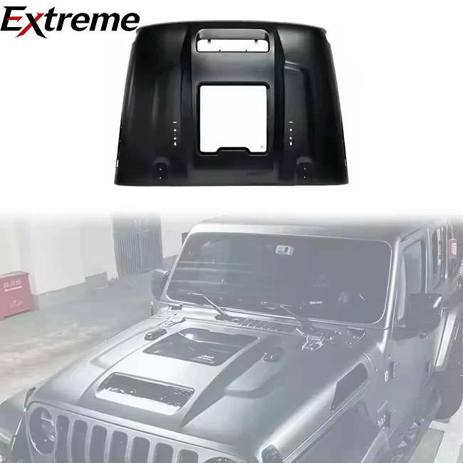 

New 4x4 Accessories Transparent Steel Engine Hood Cover & Bonnet Protector with Bolts for Jeep Wrangler JL Gladiator JT 2018+