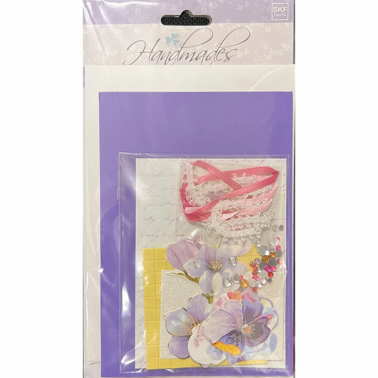 

Purple Floral Handmade Card Kit PK3 For DIY Crafts, Card Making