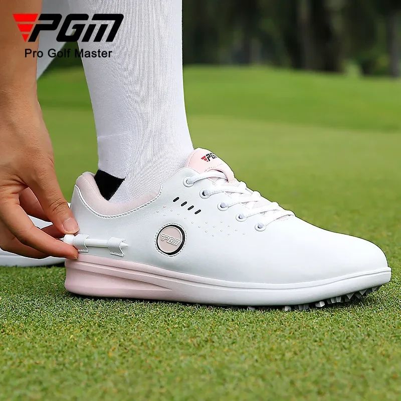 PGM Golf Shoes Women's Spinning/Lacing Golf Sports Women's Shoes Waterproof Super Fiber Anti slip Nails